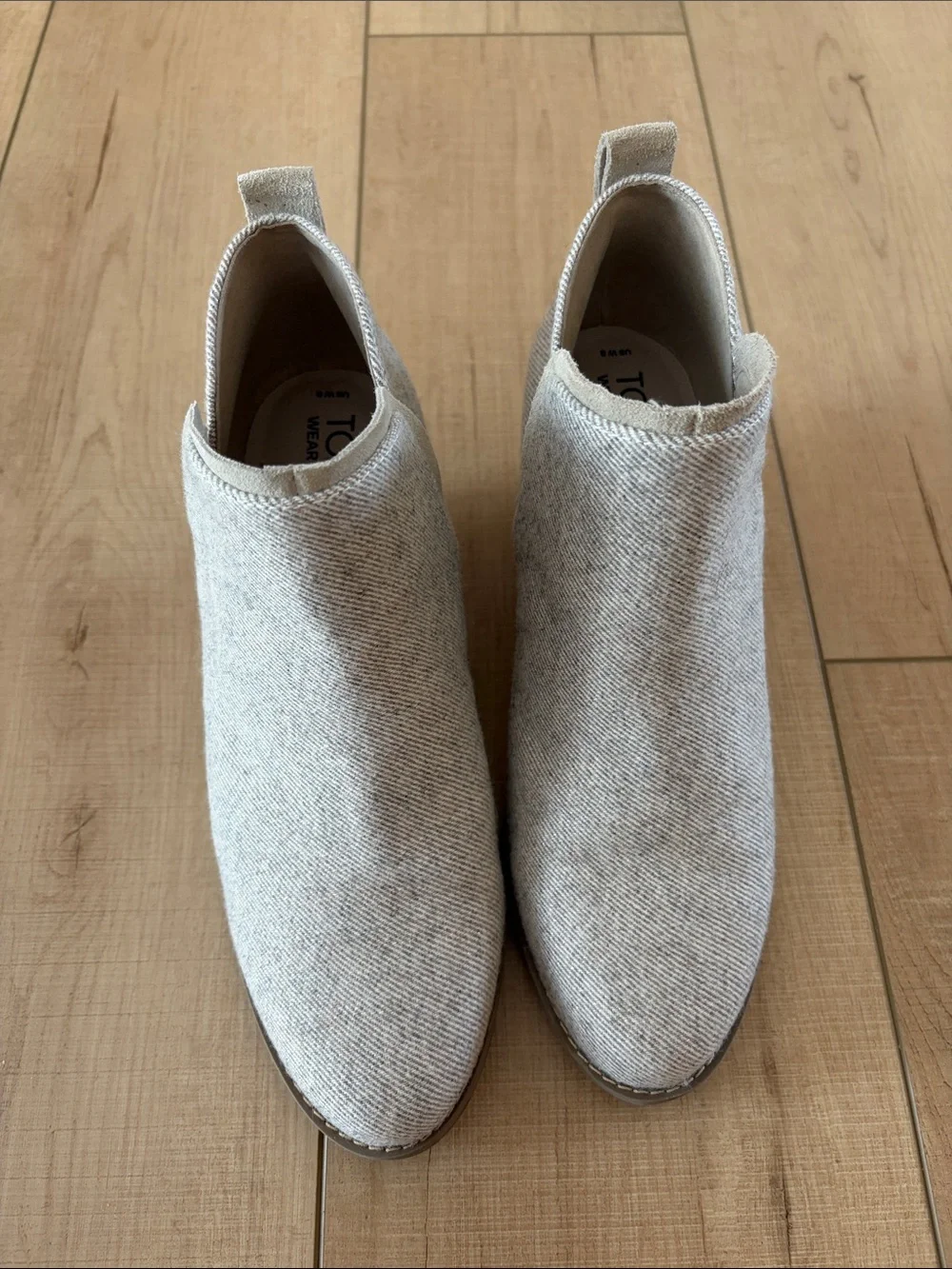 Toms Women's Light Gray Textile Ankle Booties